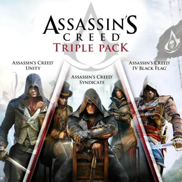Assassin's Creed Triple Pack Black Flag Unity Syndicate PS4 Assassin’s Creed Triple Pack: Black Flag, Unity, Syndicate PS4